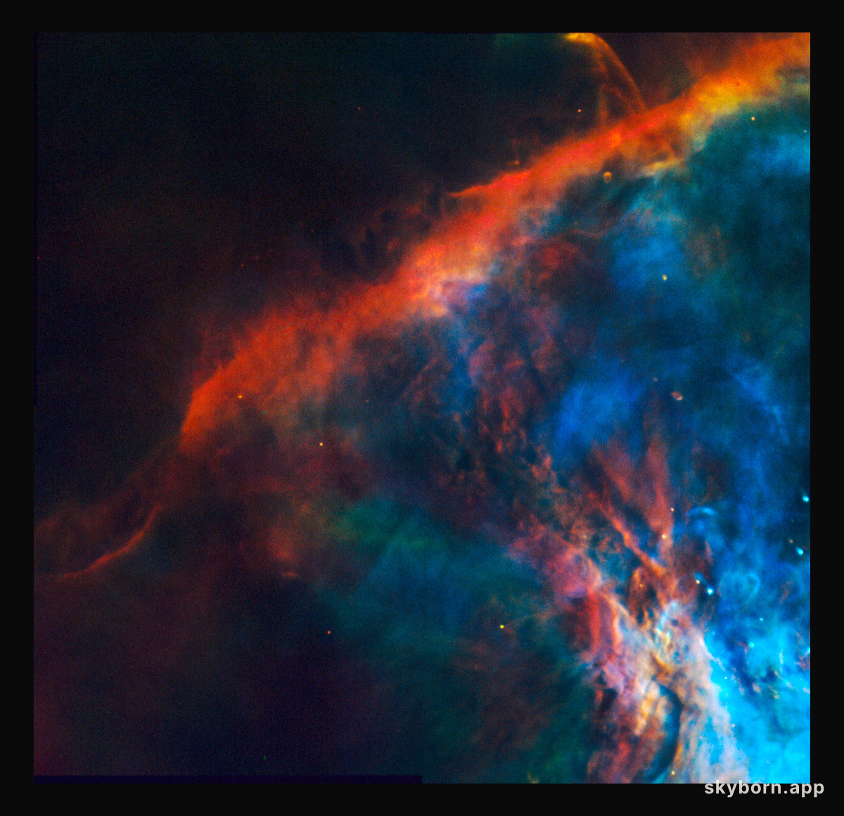 Gas Plume Near the Edge of the Orion Nebula