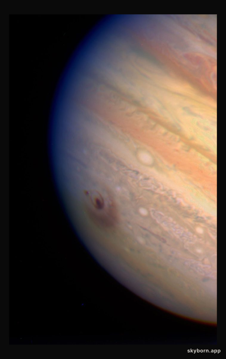 True colour image of impact zones D and G