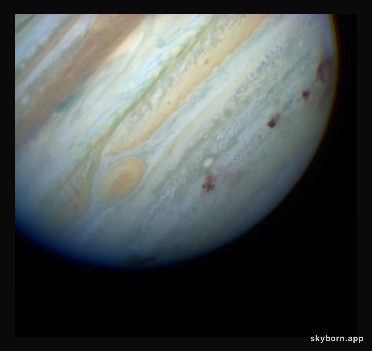 True colour Image of Multiple Impact Zones