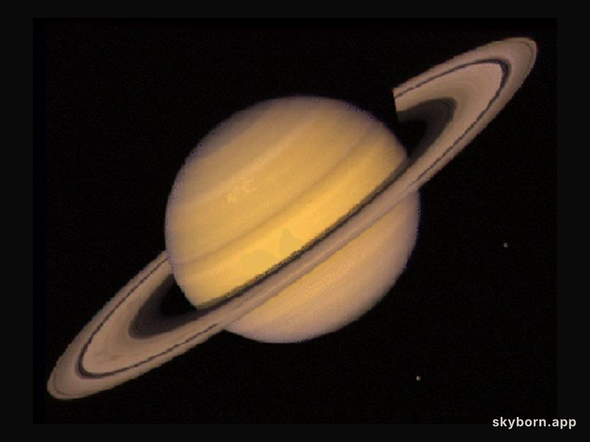Saturn, Rings, and Two Moons