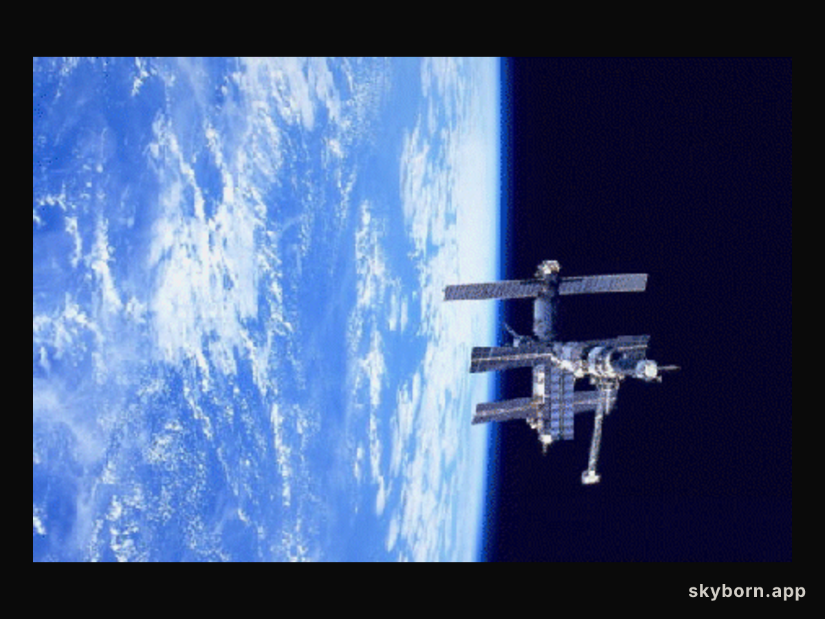Space Station Mir Over Earth
