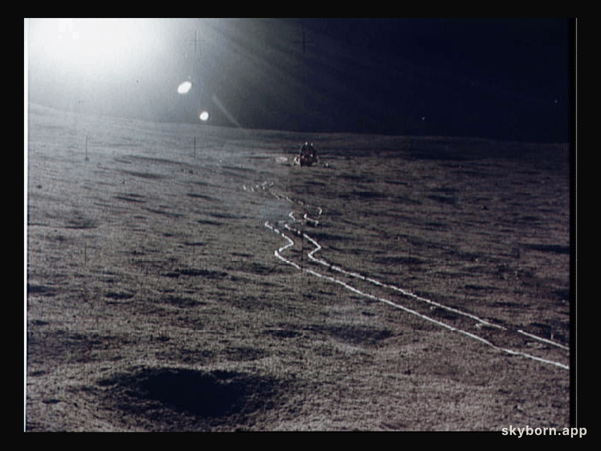 Apollo 14: Rickshaw Tracks Across the Moon