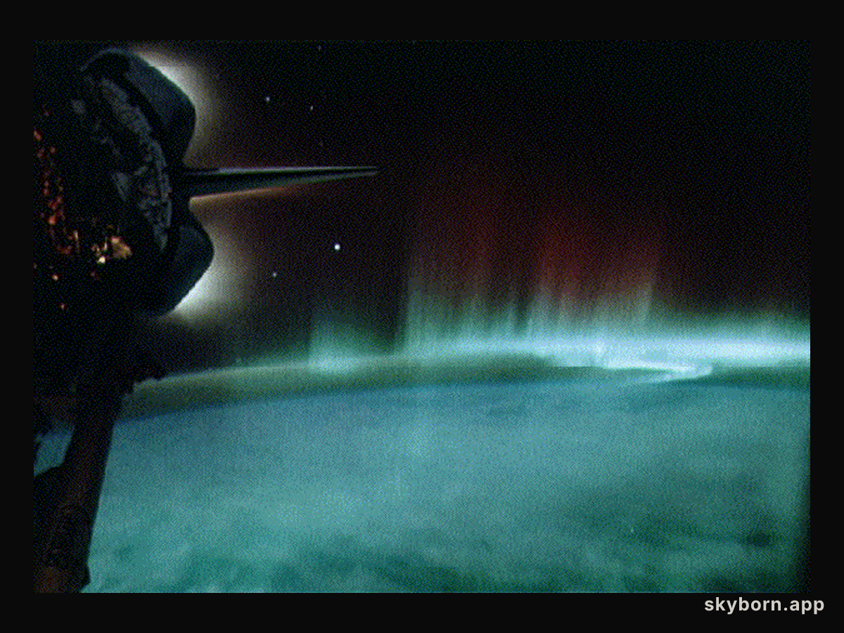 Southern Lights and Shuttle Glow