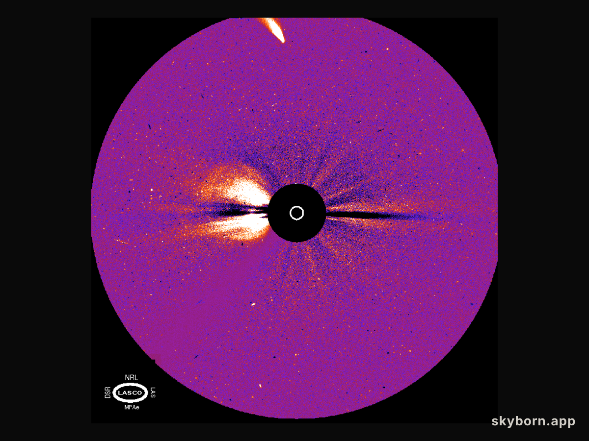 Comet Hyakutake and a Solar Flare