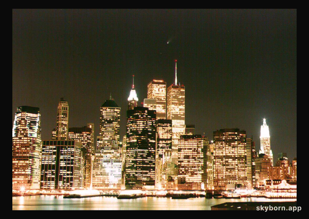 Comet Hale-Bopp Over New York City 
Credit and Copyright: