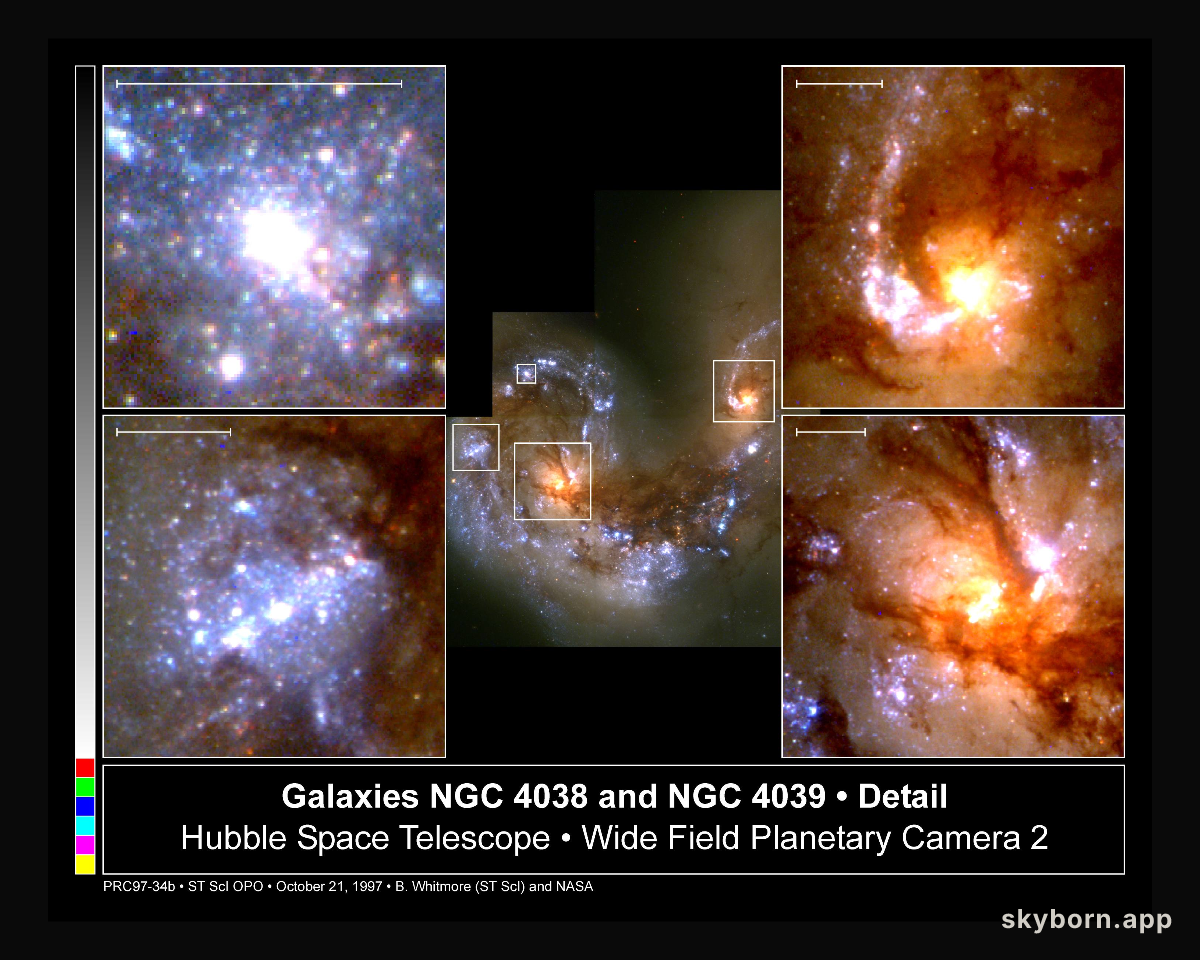 Closeup of Antennae Galaxy Collision