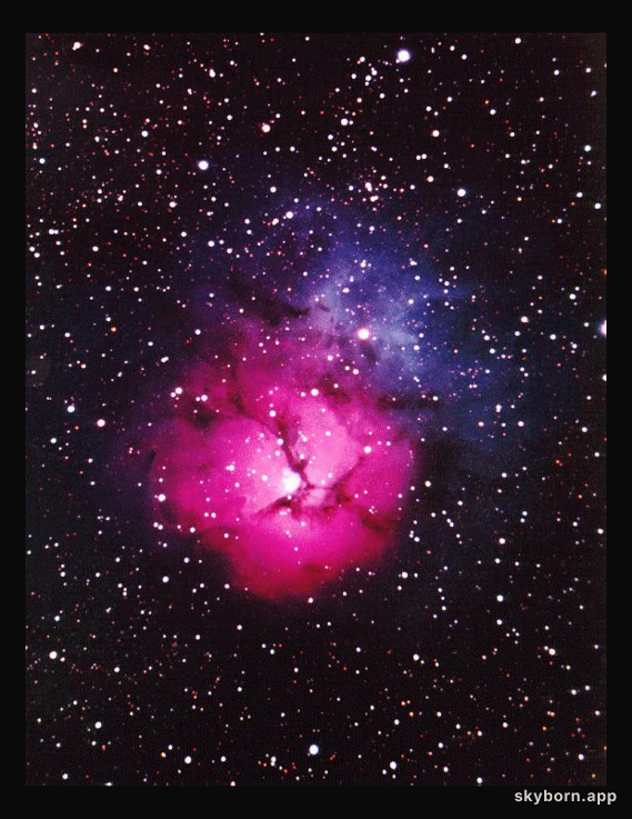 The Trifid Nebula in Red, White and Blue