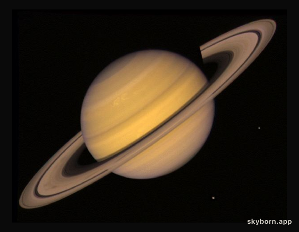 Saturn, Rings, and Two Moons