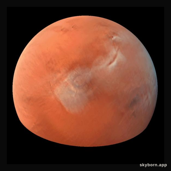 Clouds Over Tharsis on Mars