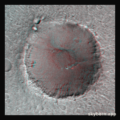Mars: Big Crater in Stereo