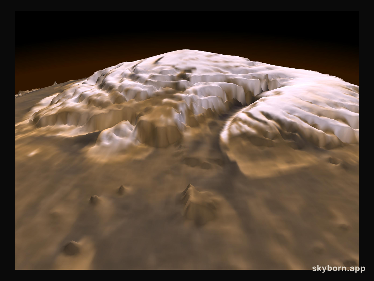 3-D Mars' North Pole