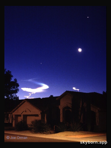 Moon, Planets, and Rocket Trails