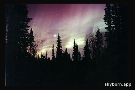 Aurora Through a Moonlit Sky
