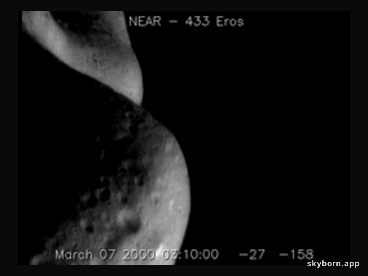 Flying Over Asteroid Eros