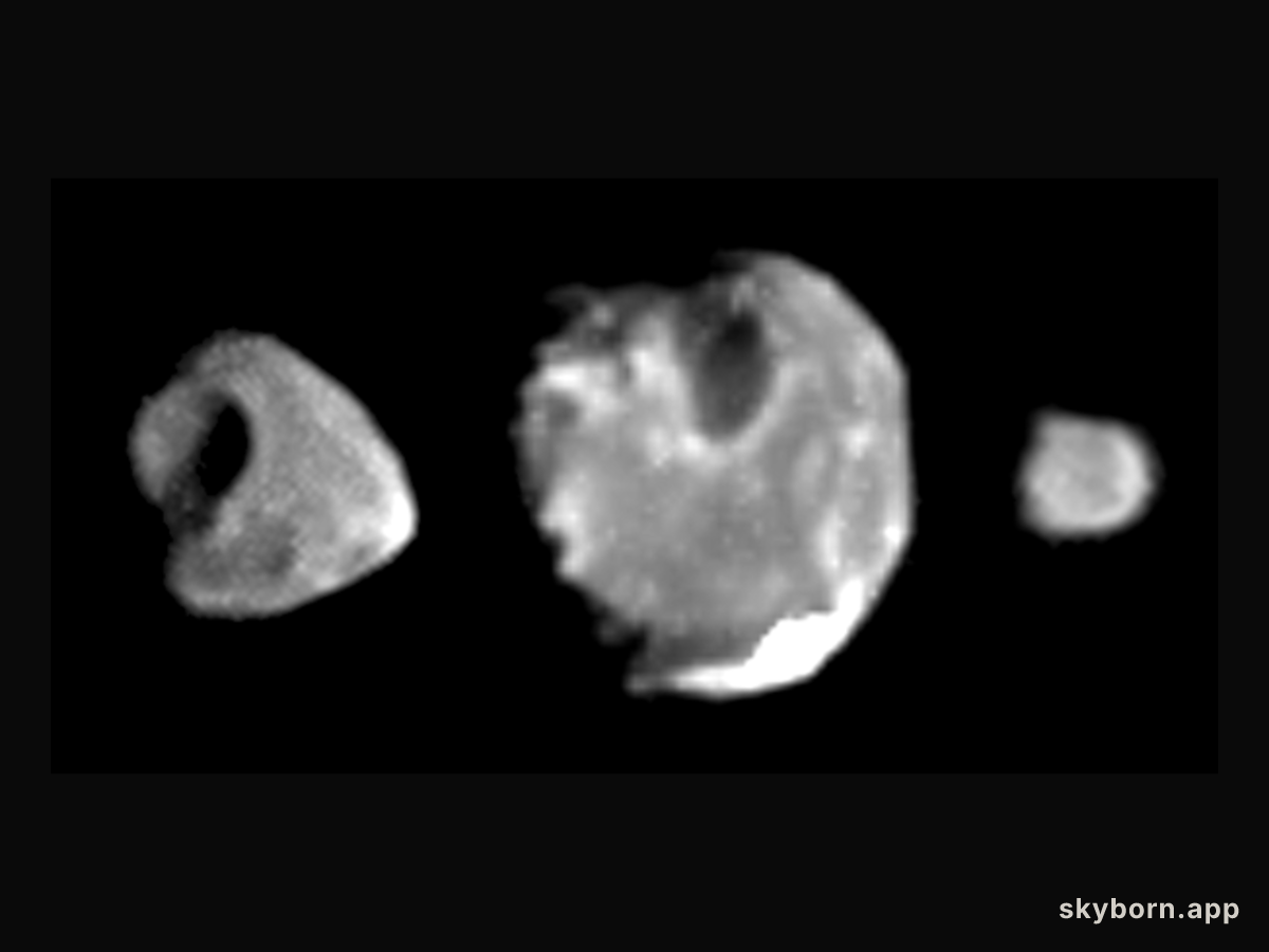 Jupiter's Moons Thebe, Amalthea, and Metis