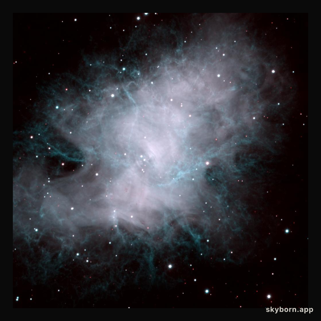 The Crab Nebula in Blue and White
