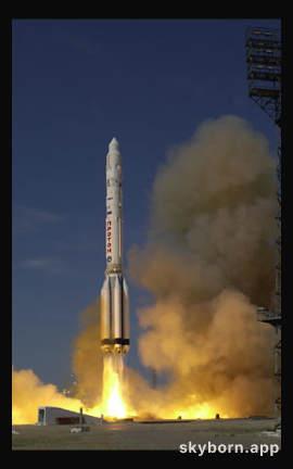 A Russian Proton Rocket Launches Zvezda