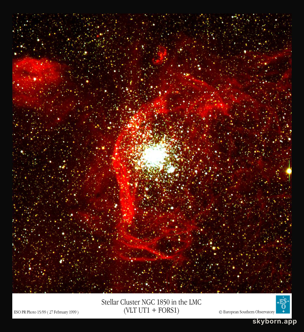 NGC 1850: Gas Clouds and Star Clusters