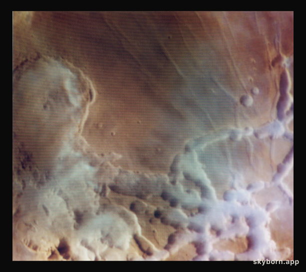 Colorful Water Clouds Over Mars