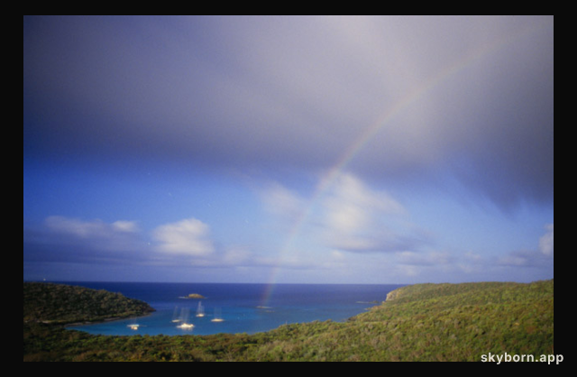 Moonbow with Sailboats