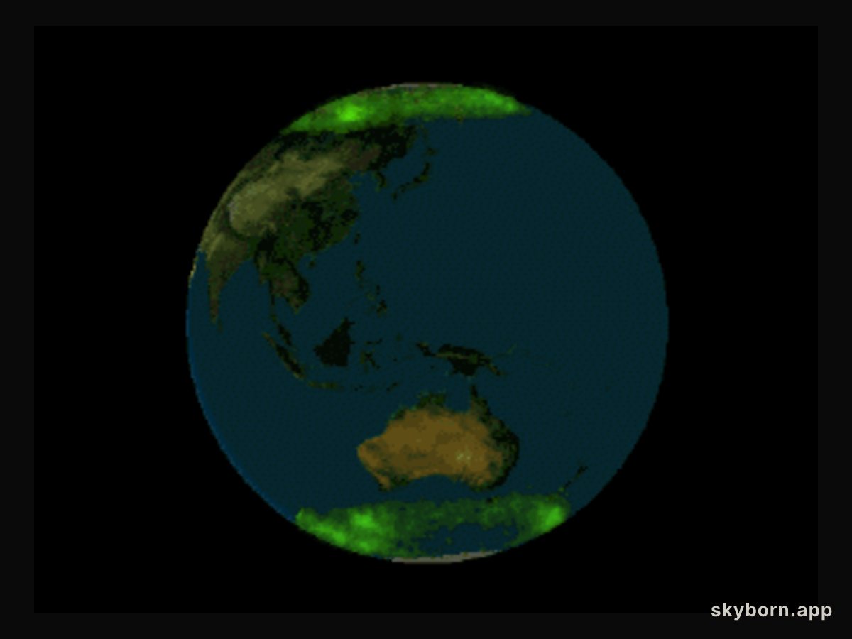 Auroras Over Both Earth Poles