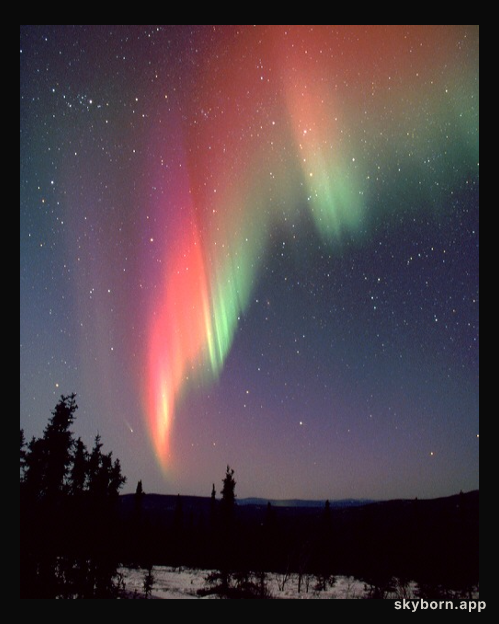 Comet and Aurora Over Alaska