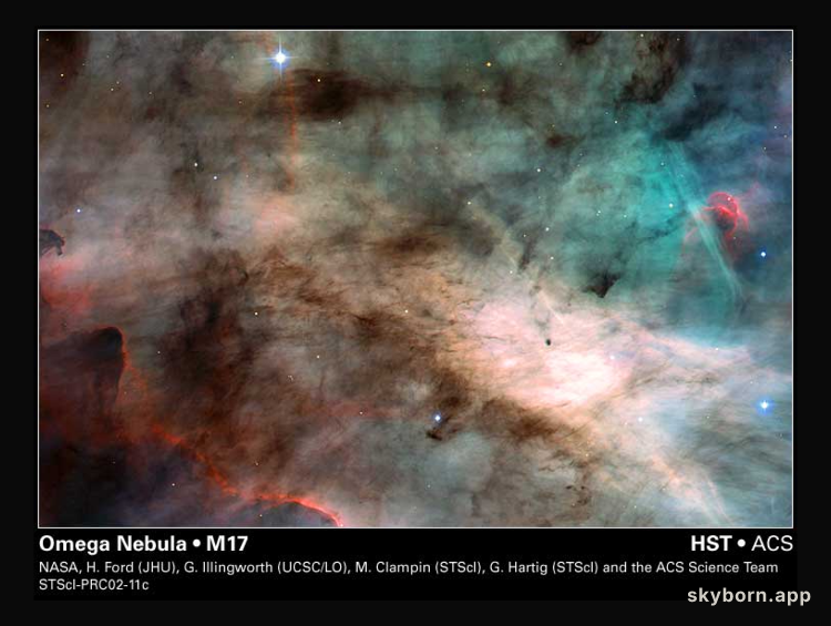 In the Center of the Omega Nebula