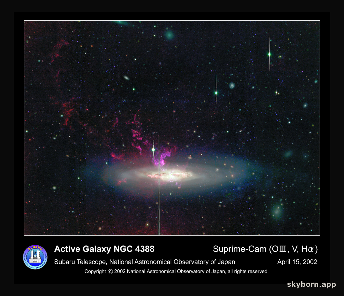 Galaxy NGC 4388 Expels Huge Gas Cloud