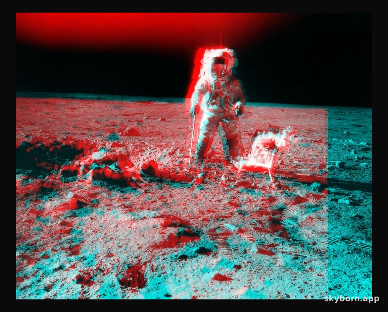 Apollo 12: Stereo View Near Surveyor Crater