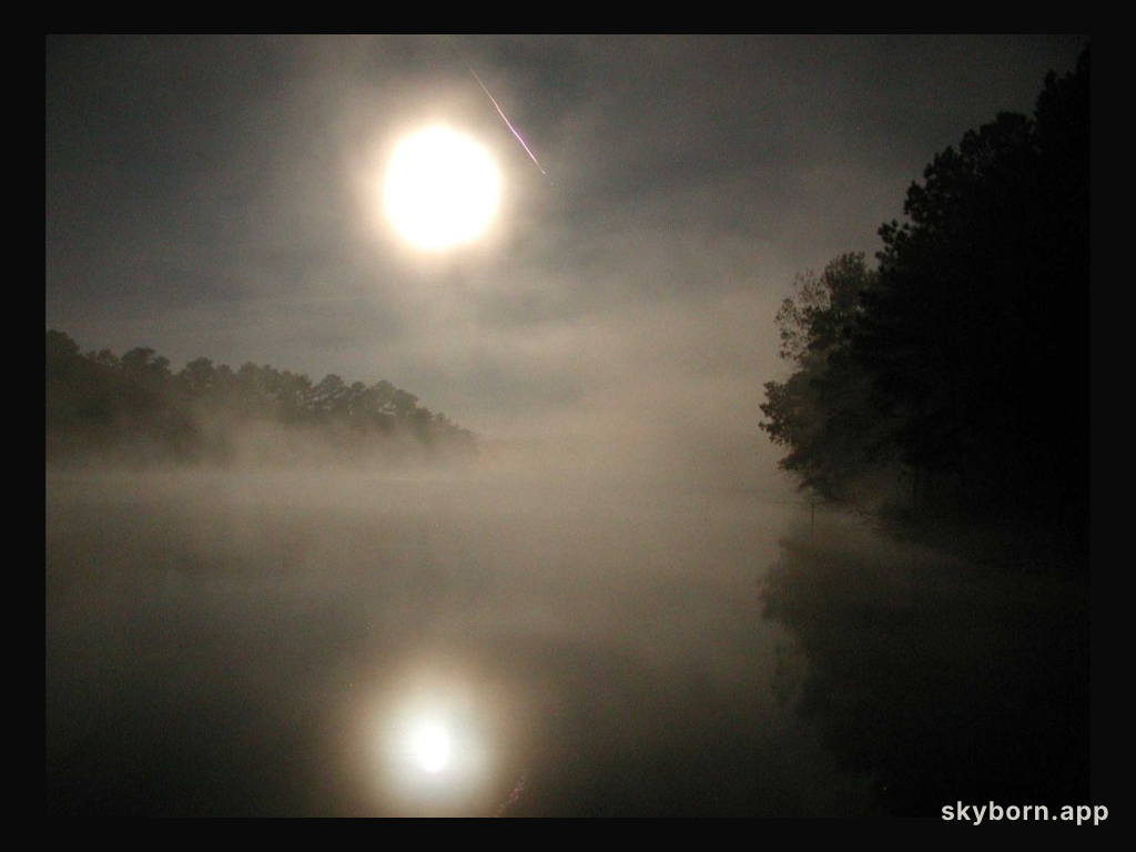 Full Moon, Lake, and Leonids Indeed