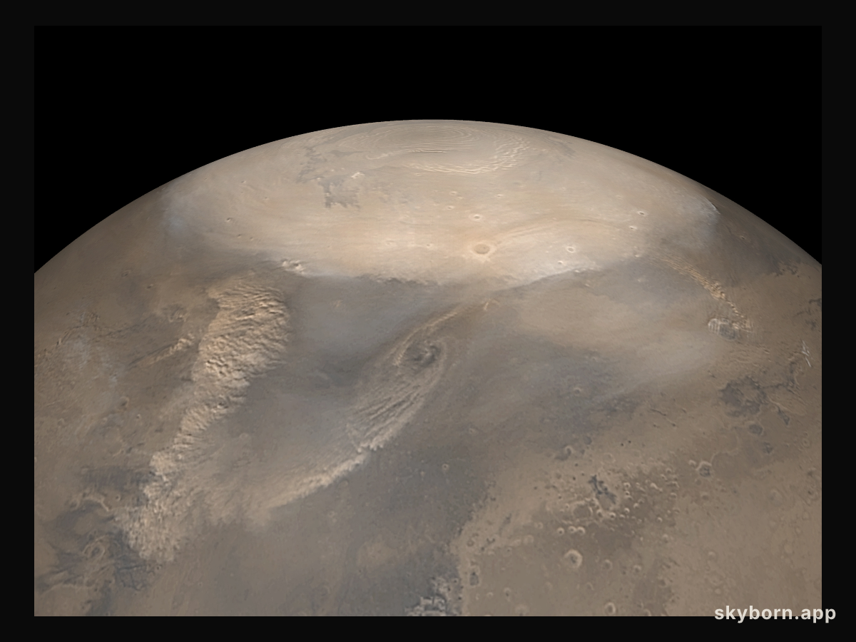 Spring Dust Storms at the North Pole of Mars