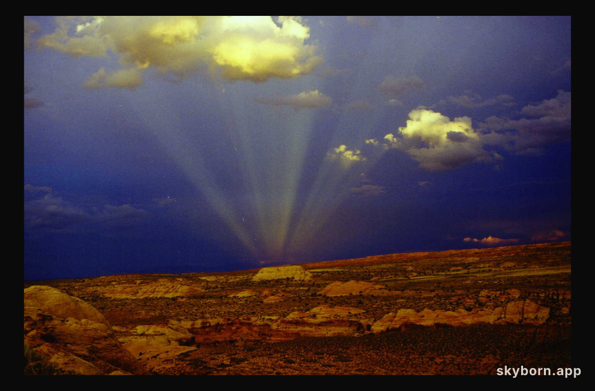 Anticrepuscular Rays Over Horseshoe Canyon