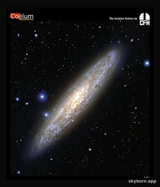 Spiral Galaxy NGC 253 Almost Sideways