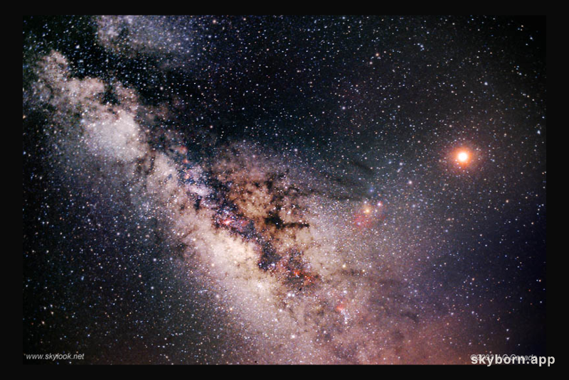 The Milky Way Behind an Eclipsed Moon