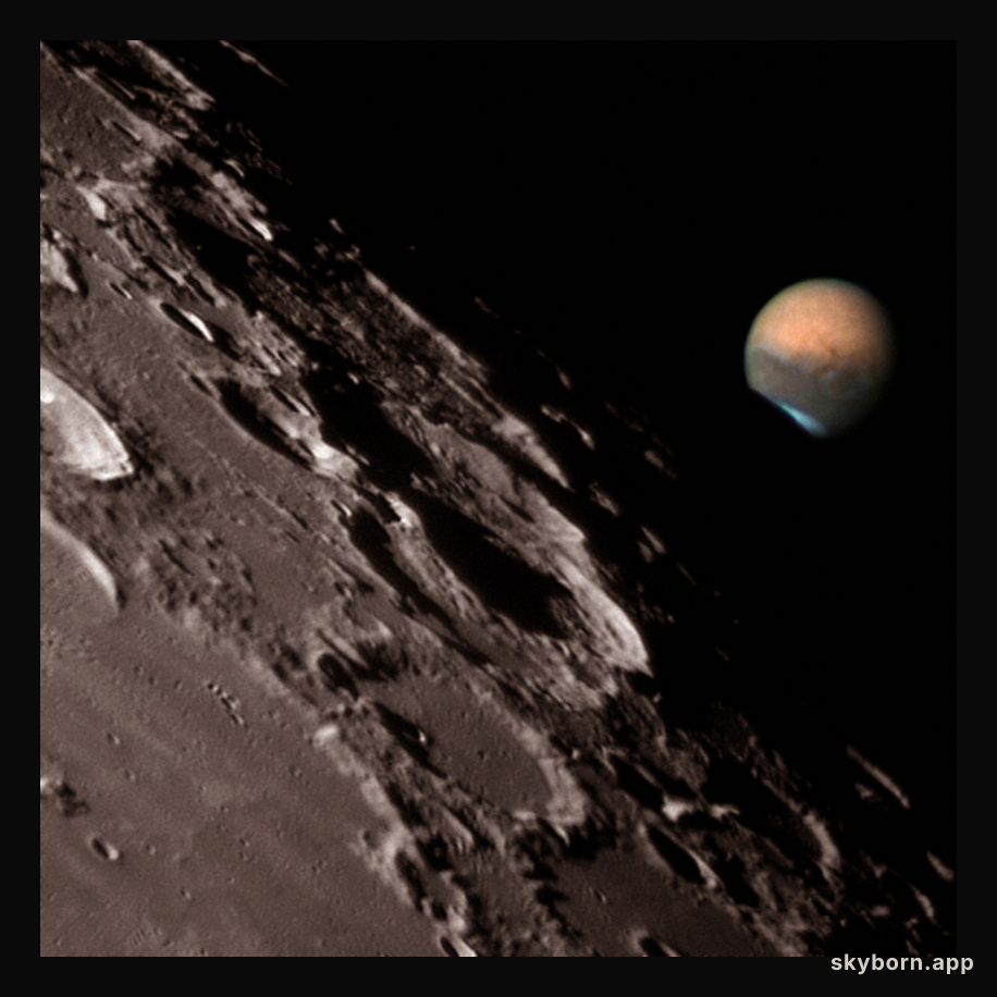 Mars at the Moon's Edge