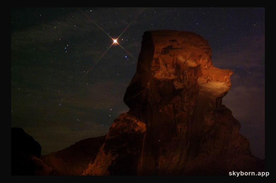 Mars Rising Behind Poodle Rock