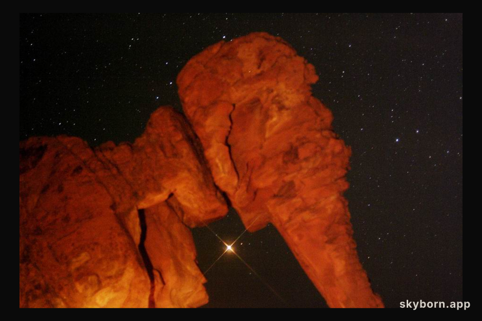 Mars Rising Behind Elephant Rock