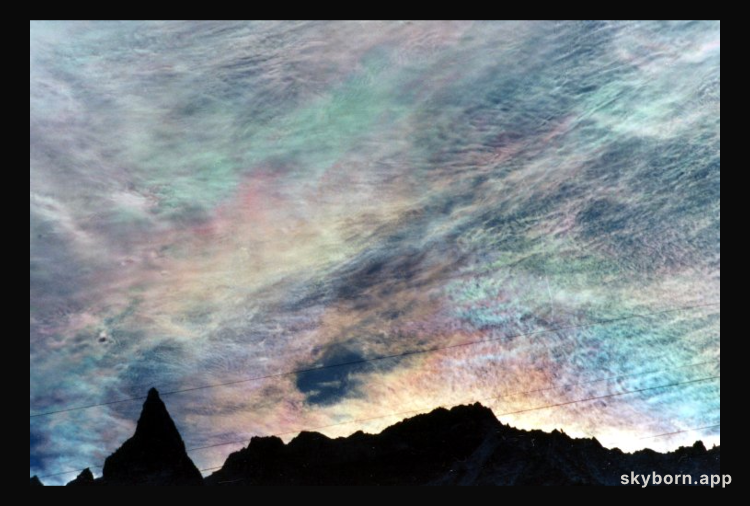 Iridescent Clouds Over Aiguille de la Tsa