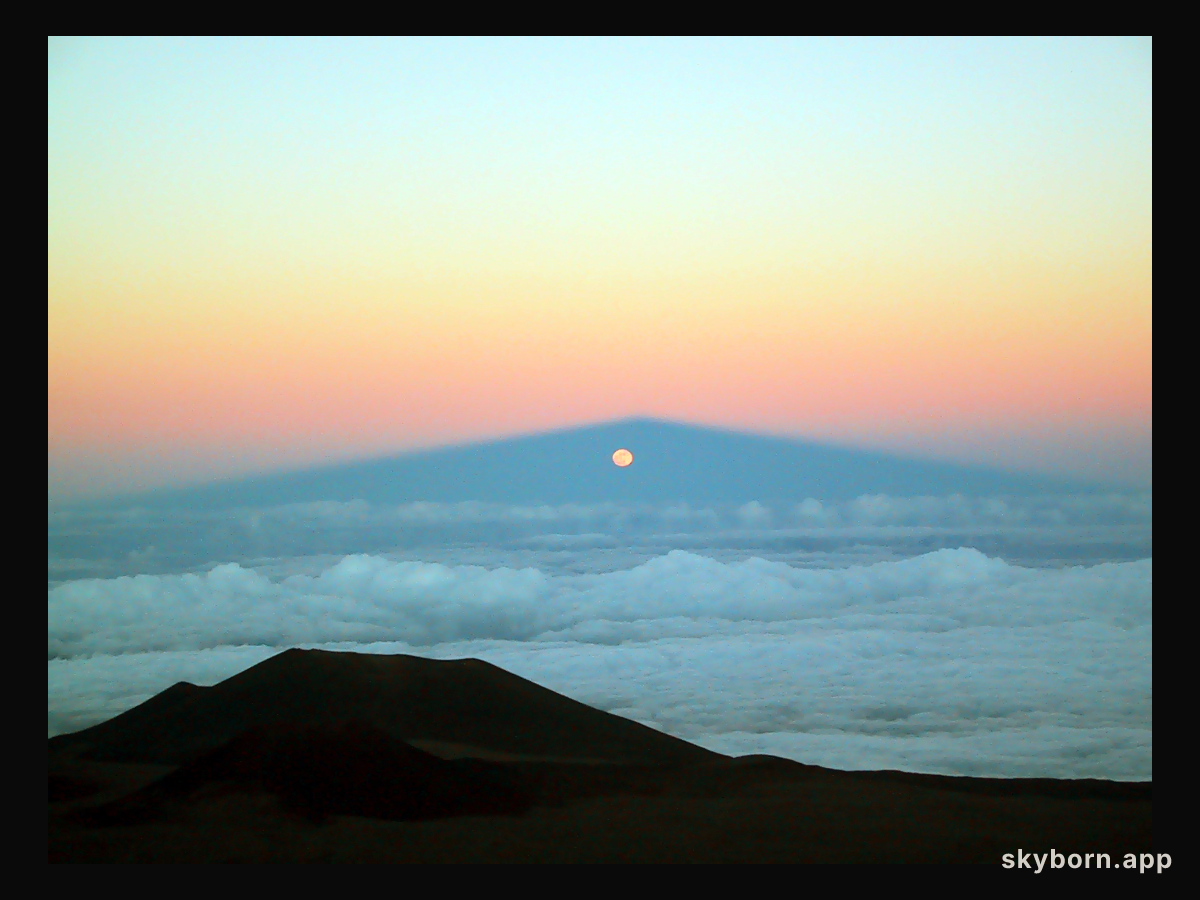 Moonrise Through Mauna Kea's Shadow