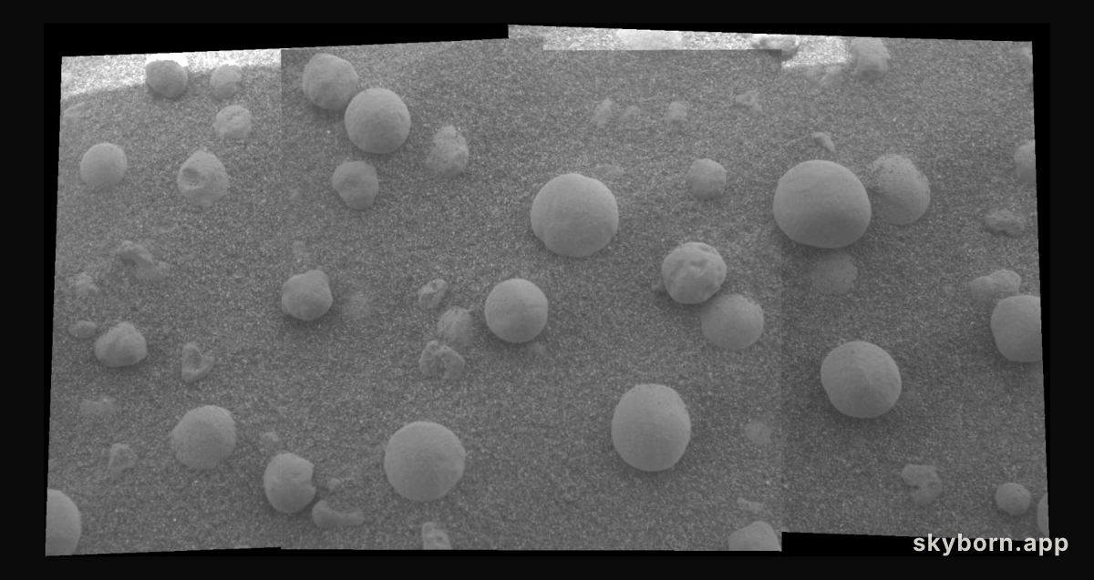 A Patch of Spherules on Mars