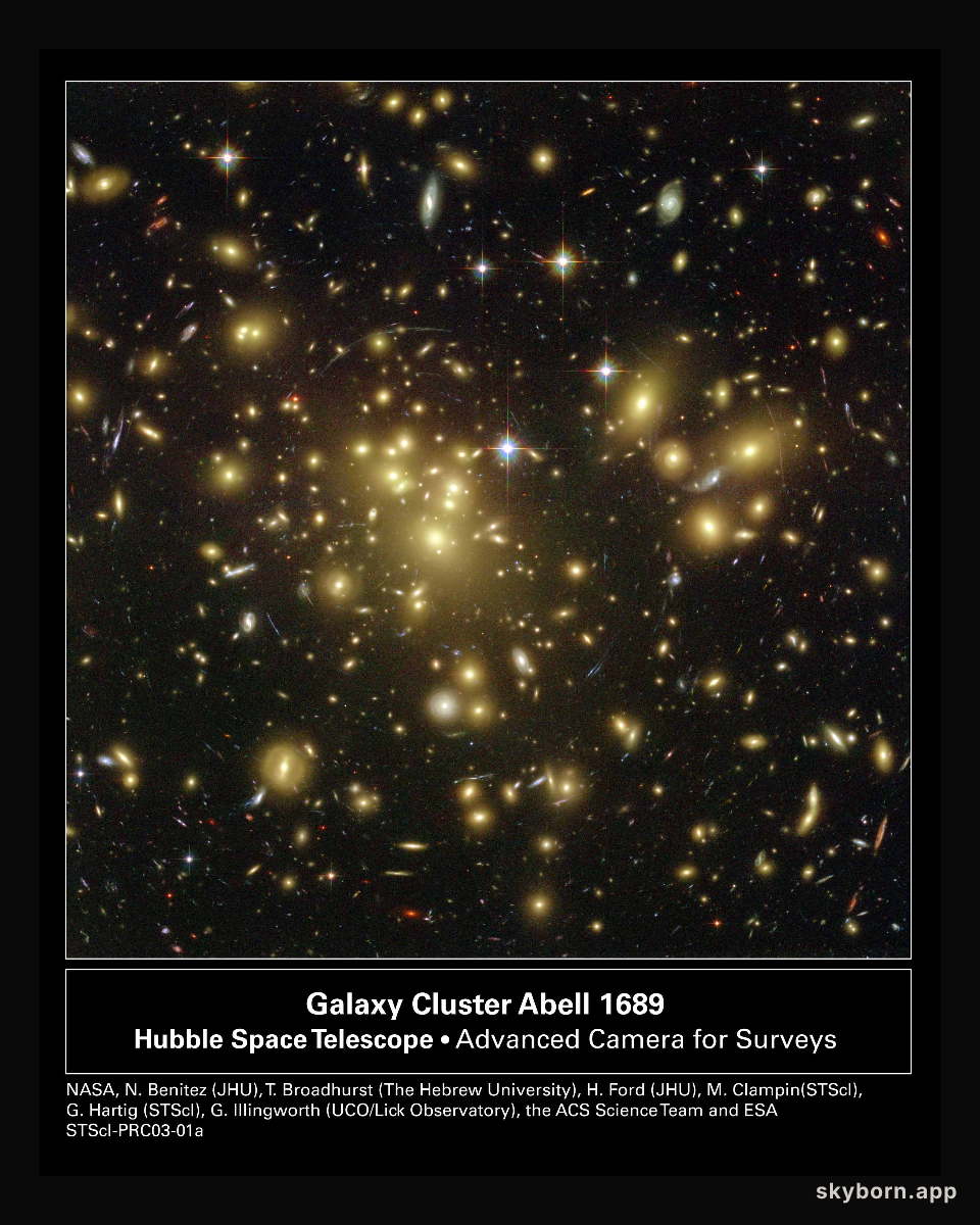 Galaxy Cluster Abell 1689 Warps Space
