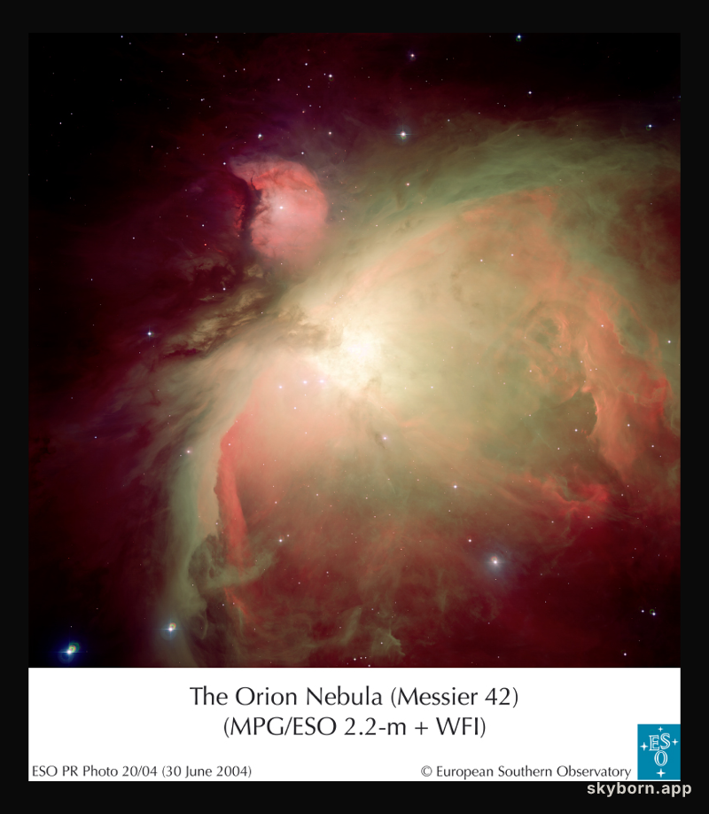 Orion Nebula in Oxygen, Hydrogen, and Sulfur
