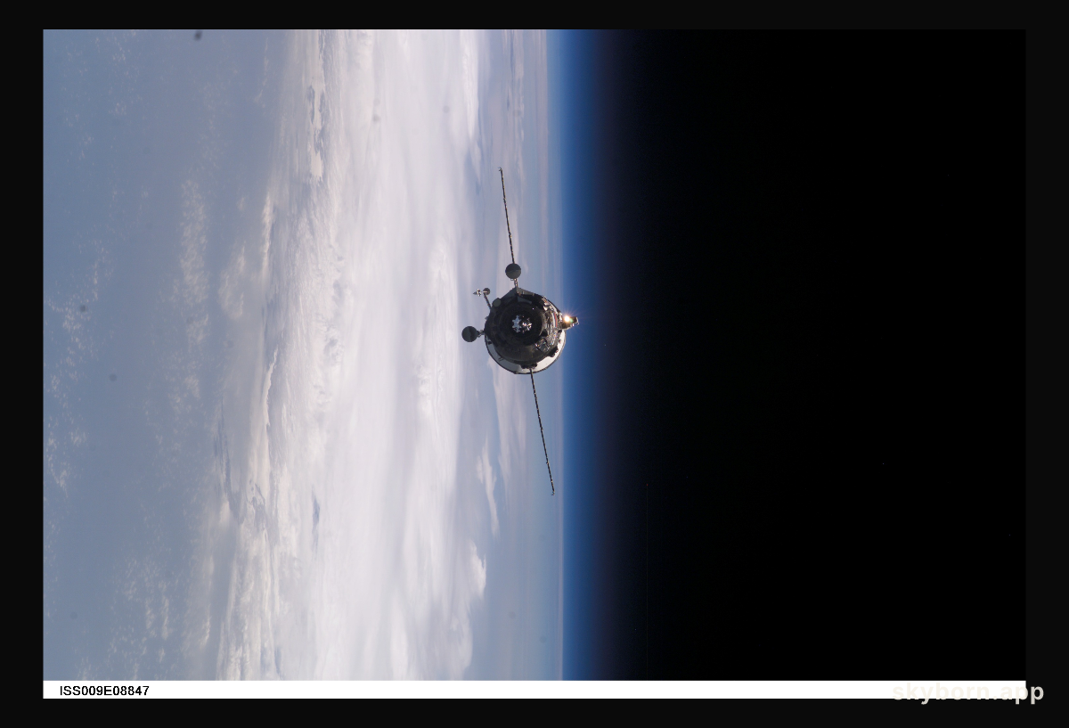 Supply Ship Approaches the Space Station