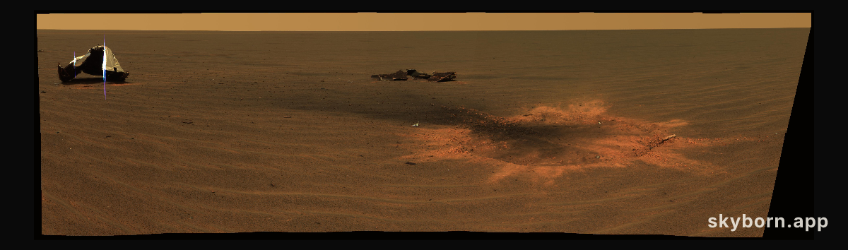 Heat Shield Impact Crater on Mars