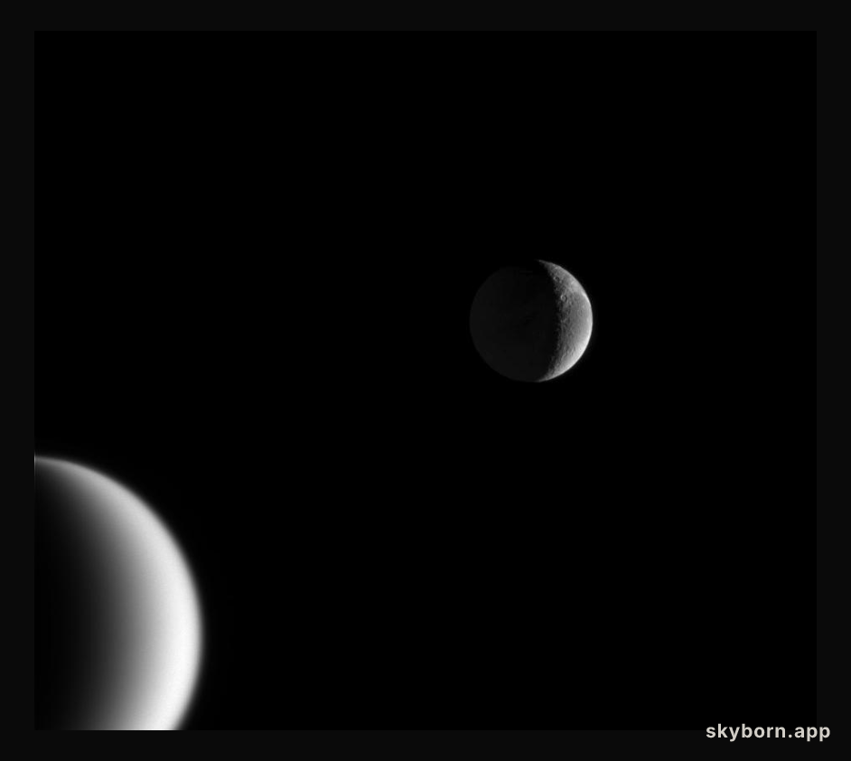 Crescents of Titan and Dione