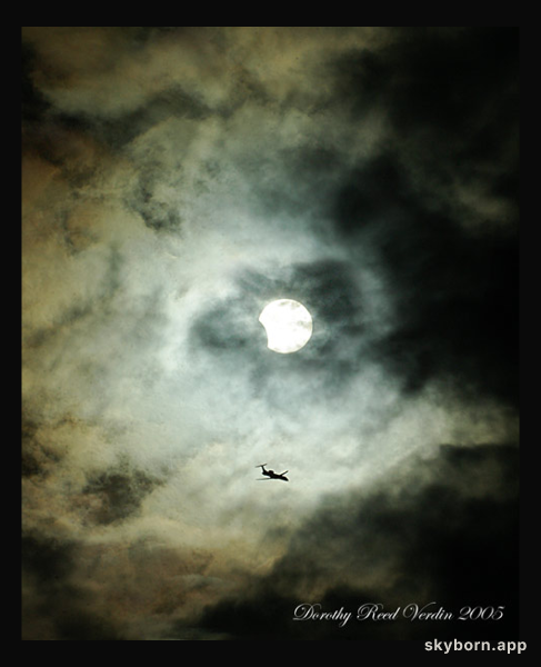 Clouds, Plane, Sun, Eclipse