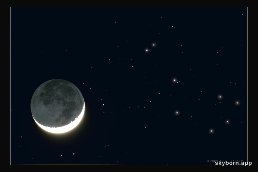April's Moon and the Pleiades