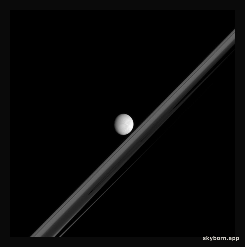 Saturnian Moon and Rings