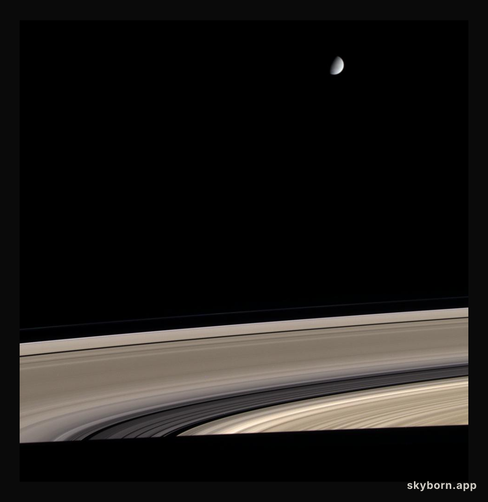 Saturn: Dirty Rings and a Clean Moon