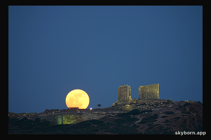 Moonrise, Cape Sounion, Greece